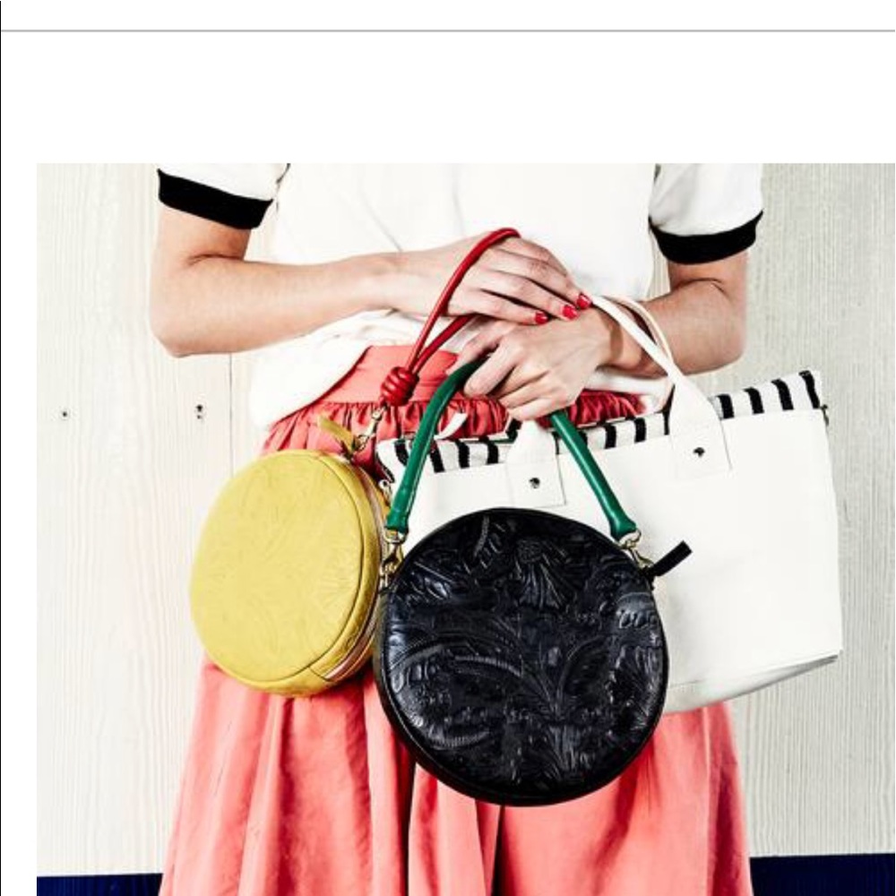 Claire V. Bruno Bag with strap and stripe insert